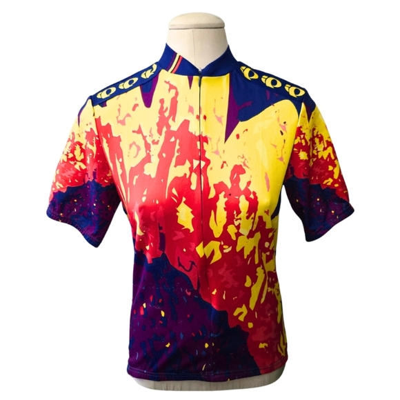 Pearl Izumi Cycling Racing Jersey Shirt Quarter Zip Short Sleeve Mens Small - Picture 1 of 8